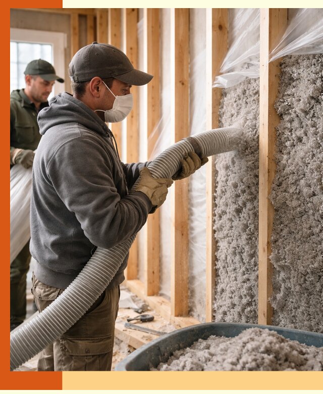 Утепление каркасного дома эковатой в Электростали — качественно и надолго