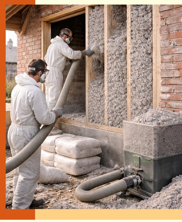 Утепление кирпичного дома эковатой в Электростали