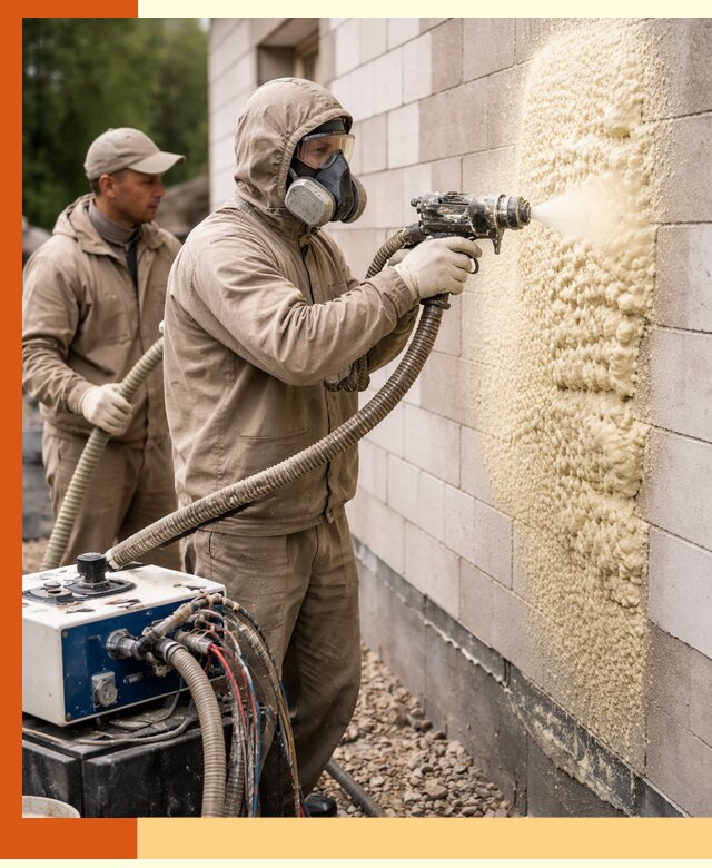 Утепление дома из газобетона ППУ в Электростали — надежная теплоизоляция