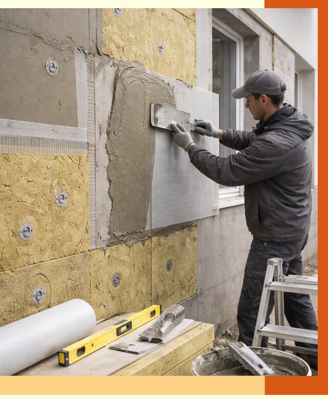 Утепление фасада под штукатурку в Электростали от 4255 руб/м2 — монтаж пенопластом и минватой | ТепломастерЭлк