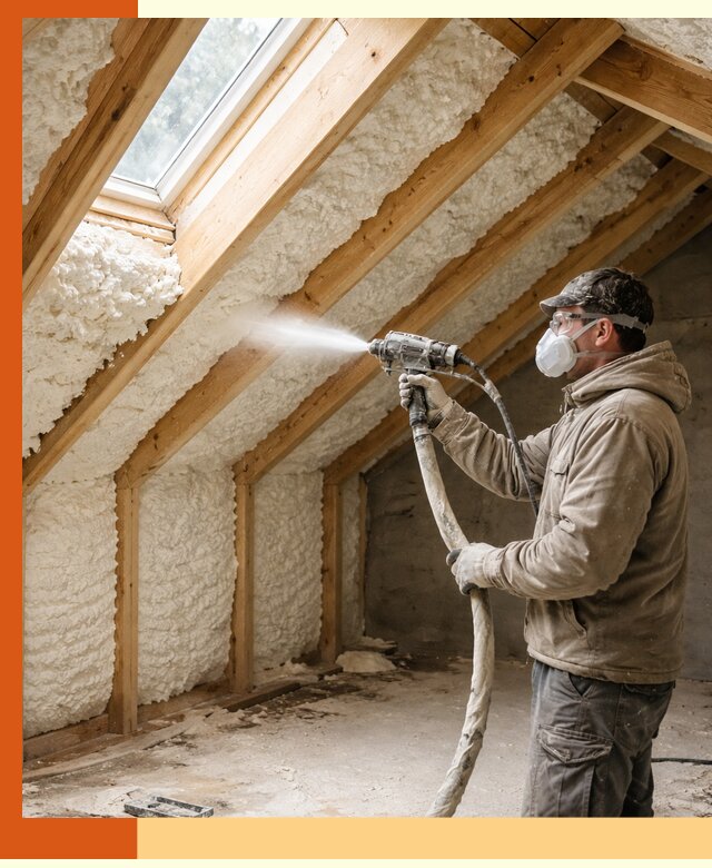 Утепление мансарды ППУ в Электростали быстро и надежно