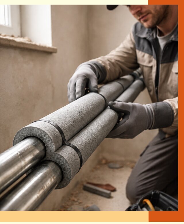 Утепление труб отопления в Электростали от 2887 руб. за м² — услуги под ключ | ТепломастерЭлк