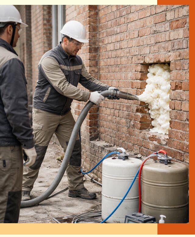 Заливка ППУ в пустоты кирпичной стены в Электростали от 2786 руб. | ТепломастерЭлк