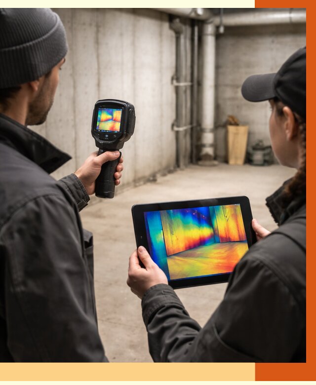 Тепловизионное обследование подвала в Электростали от 4559 руб. — проверка гидроизоляции | ТепломастерЭлк